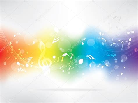 Abstract Design Background With Colorful Music Notes