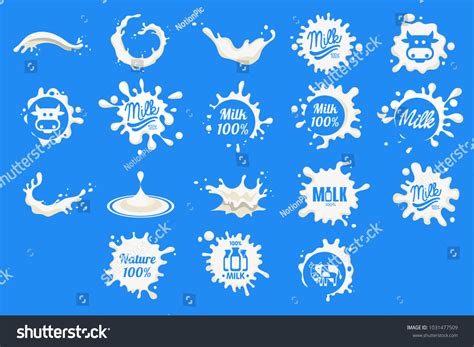 Collection Dairy Milk Product Logos Fresh Stock Vector Royalty Free