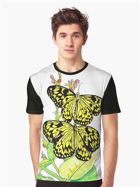Black Yellow Butterfly Graphic T Shirt Black N Yellow Slim Fit