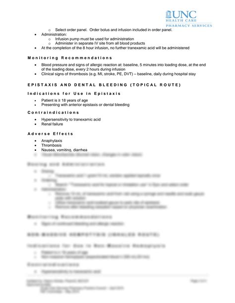 Solution Tranexamic Acid Guideline Studypool