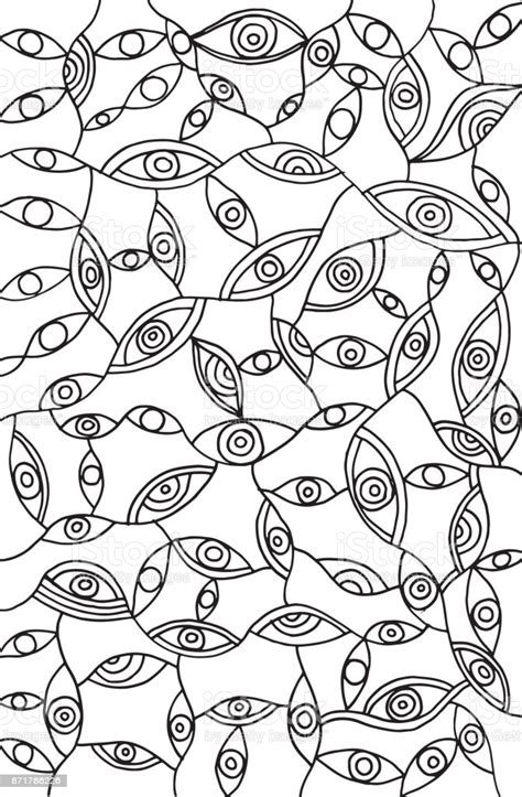 They're great for all ages. Abstract Psychedelic Surreal Doodle Eyes Coloring Page For ...