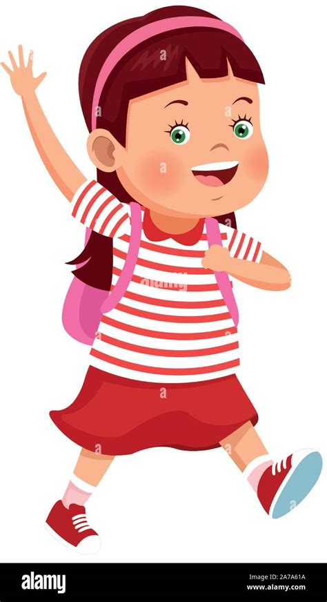 Female Waving Child Stock Vector Images Alamy