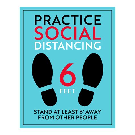 Practice Social Distancing Six Feet Sign Schwaab Inc