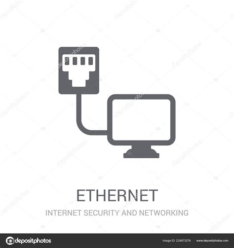 Ethernet Icon Trendy Ethernet Logo Concept White Background Internet