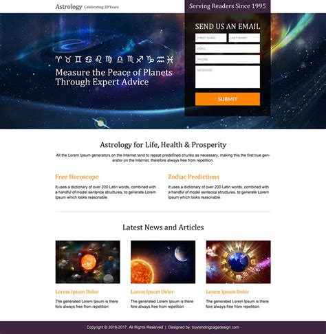Astrology Service Lead Capture Landing Page Designs