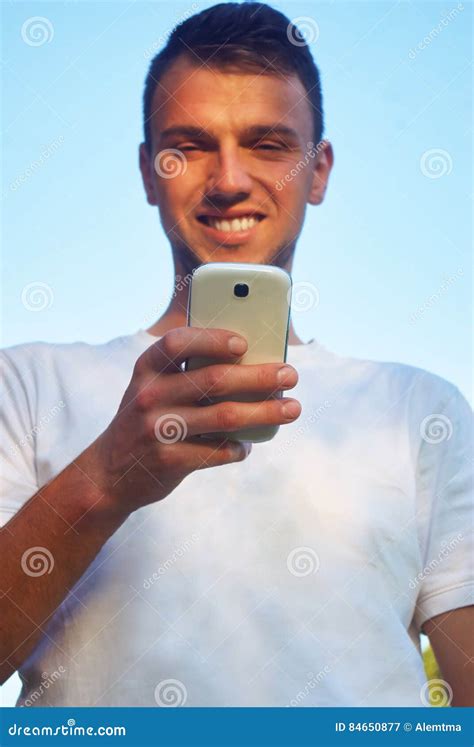 Attractive Young Adult Use Smartphone Stock Image Image Of