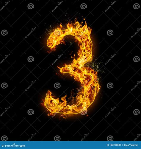 Number 3 Fire Flames Stock Illustration Illustration Of Flammable