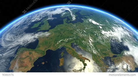 Europe From Space Earth From Space Stock Animation 9086976