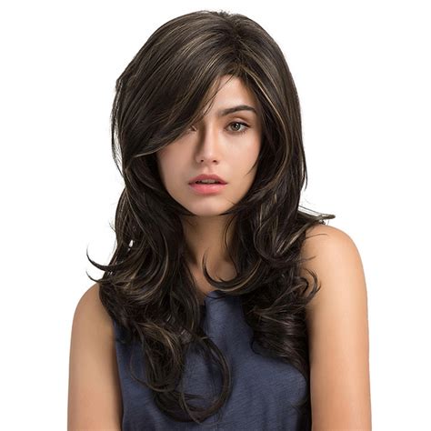 New Fashion Linen Brown Multi Layered Natural Long Hair Wigs Human Hair