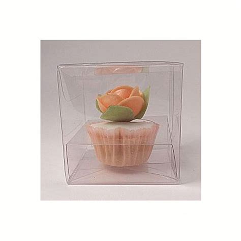 65mm X 65mm X 65mm Clear Pvc Cupcake Boxes With Inserts X 10pcs My
