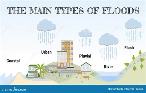 The Main Types Of Floods Flooding Infographic Flood Natural Disaster