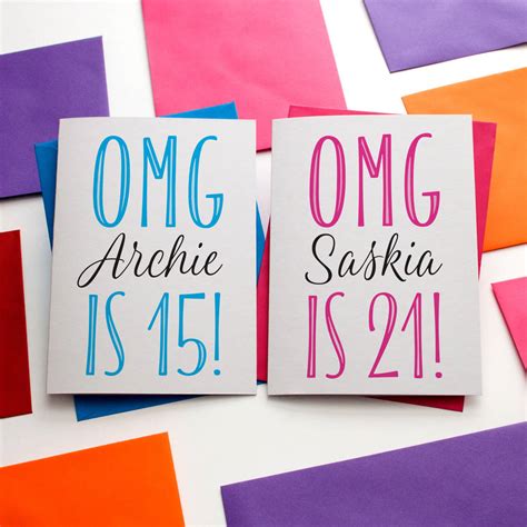 Omg Personalised Birthday Card In Pink Or Blue By A Is For Alphabet