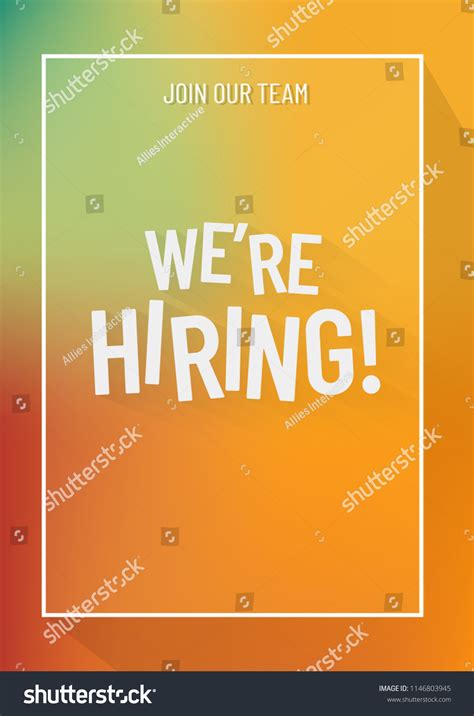We Hiring Join Our Team Template Stock Vector Royalty Free 1146803945