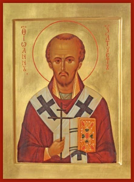 St John Chrysostom Orthodox Mounted Icon