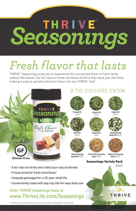 New! Thrive Life Freeze Dried Seasonings!!