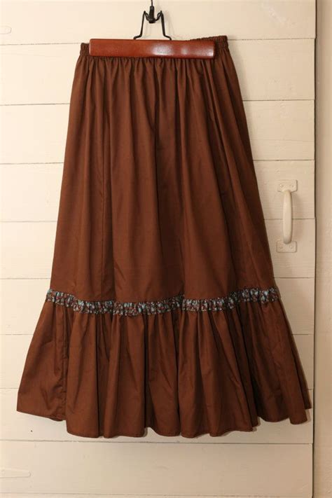 Vintage Brown Prairie Skirt By Funkybsfinds On Etsy 3000 Prairie