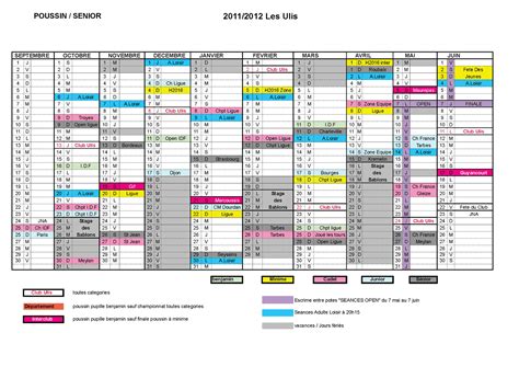 Calendrier Sportif 2011 2012 Cercle Descrime Des Ulis