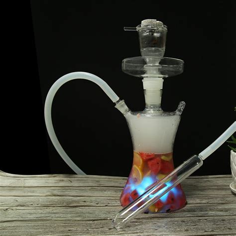 2021 Shisha Glass Hookah Classic Hot Russian Style With Led Light From