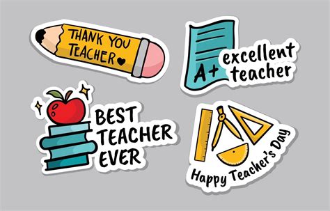Happy Teacher Day Sticker 3343465 Vector Art At Vecteezy