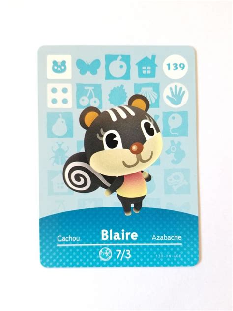 24 pack animal crossing new horizons amiibo cards mini nfc switch/lite wiiu 3ds. Animal Crossing Amiibo Card Blaire #139 | Mercari in 2020 ...