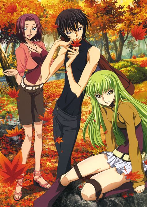 Two Female And Male Anime Characters Illustration Code Geass Cc