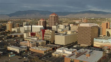 57k Stock Footage Aerial Video Approach And Flyby Albuquerque Plaza