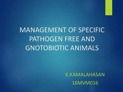 Specific Pathogen Free Animal Ppt