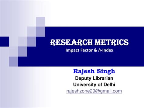 Ppt Research Metrics Impact Factor And H Index Powerpoint Presentation