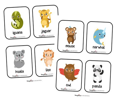Free Printable Alphabet Animals Cards Laughing And Learning Printable