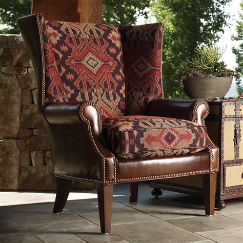 Lexington Home Brands Fieldale Lodge Marissa Leather And Fabric Wing