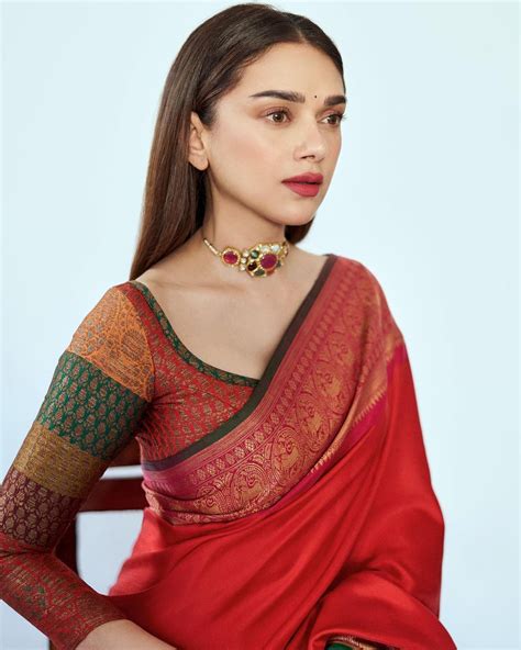 aditi rao hydari s crimson gaurang shah silk sari is a bridal trousseau must have vogue india