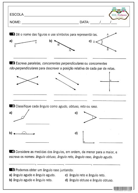 Atividades De Angulos Ano Librain