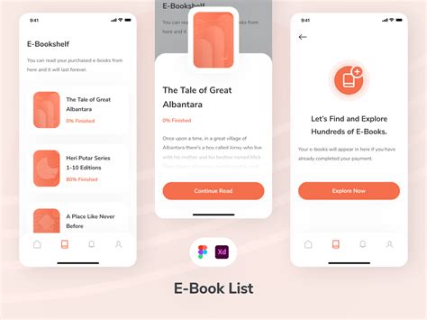 Book List Screens E Book App Ui Uplabs
