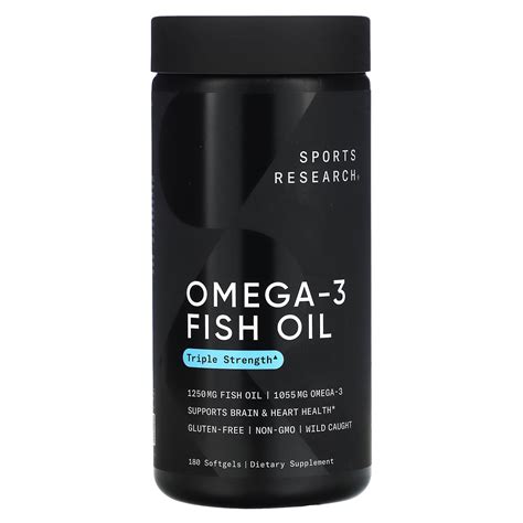 Sports Research Omega 3 Fish Oil Triple Strength 180 Softgels