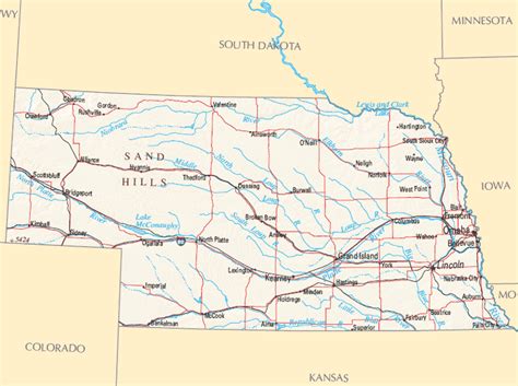 Nebraska Map Map Of Nebraska