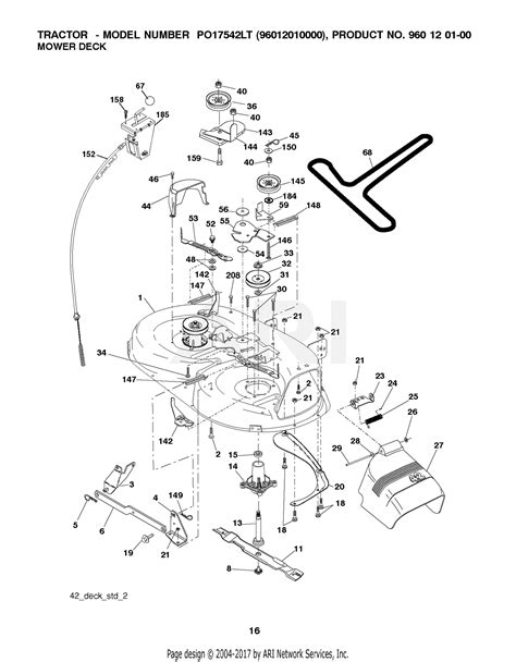 Poulan Po14542lt 96012011200 2010 09 Parts Diagram For Mower Deck