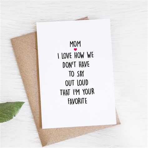I Love You Mom Mothers Day Card Card From Son Daughter Funny Birthday Card For Mom Mommy