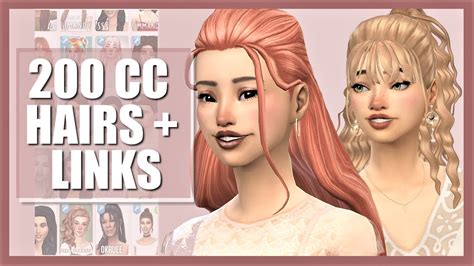All Of My Female Cc Hairs Links Maxis Match Cc Showcase Youtube