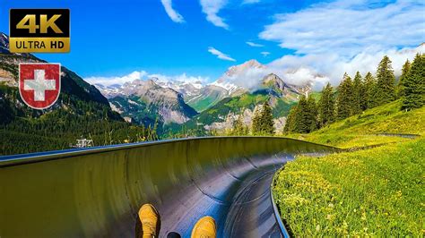 Rodelbahn Oeschinensee Swiss Alps Coaster 4k60fps Youtube