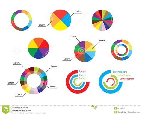 Color Round Diagrams Set Of Infographic Vector Stock Diagram