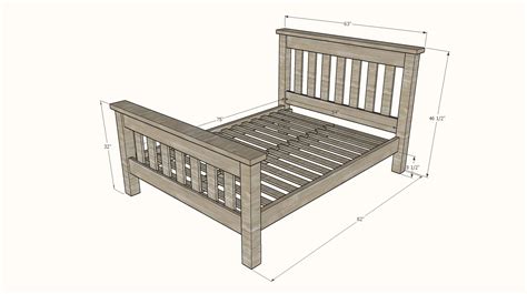 Width x length, measured in inches for perspective, 72″ = 6 feet. Simple Bed Full Size Bed Frame | Ana White