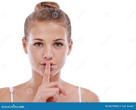 Its My Secret Cropped Portrait Of A Teen Girl With Her Finger On Her Lips Stock Image Image