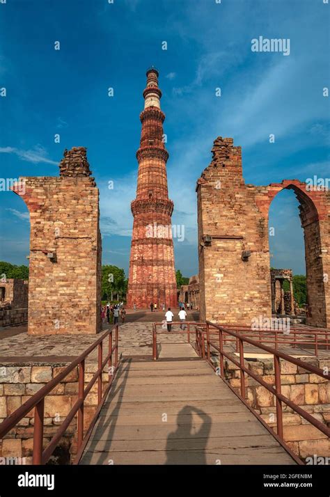 Qutub Minar Monument In New Delhi India Qutub Minar Is The Tallest