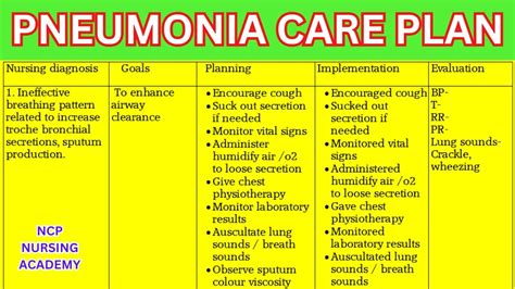 Pneumonia Nursing Care Plan Pneumonia Care Plan Nursing Care Plan