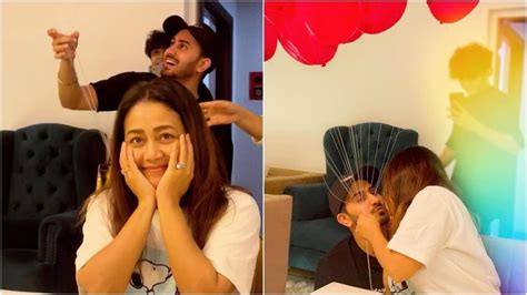 Neha Kakkar Shares A Kiss With Rohanpreet Singh Cuts Cake On Valentine