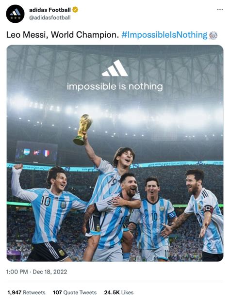 Adidas Celebrates Messis World Cup Triumph Ad Age