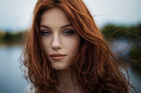 Wallpaper Face Women Redhead Model Long Hair Green Eyes Fashion Nose Person Skin