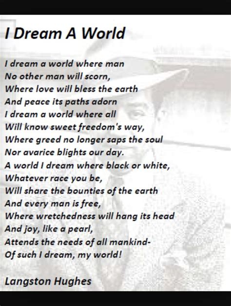 Poem I Dream A World By Langston Hughes Black History Month