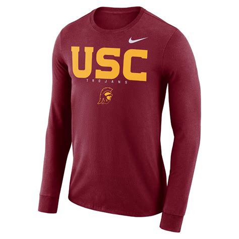 Lyst Nike College Dri Fit Facility Usc Mens Long Sleeve T Shirt In