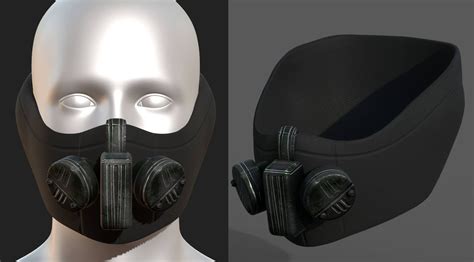 3d Asset Gas Mask Pbr Textures Low Poly Futuristic